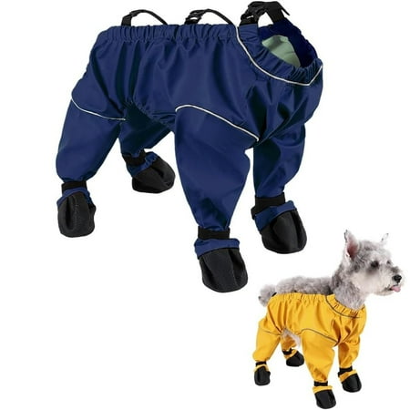 Dirty Proof Dog Coat with Feet  Dirtyproof Dog Jacket with Boots  Outside Anti-Slip Waterproof Dog Boots & Paw Protectors Leggings Shoes Raincoats Booties Pants Suspenders(SetC X-Small)