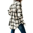 thumbnail image 3 of Bowanadacles  Womens Flannel Button Down Plaid Shirts Jacket Blouse Casual Top Outerwear, 3 of 6