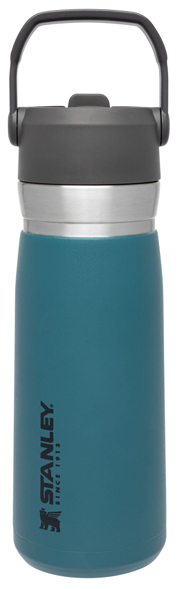 STANLEY 22 oz Lagoon Blue and Gray Insulated Stainless Steel Water Bottle with Straw and Flip-Top Lid