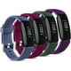 thumbnail image 1 of Paquete de 4 Compatible con bandas Fitbit Inspire 2, mujeres y hombres, pulsera de silicona suave para rastreador de ejercicios Inspire 2, ciruela/verde/azul gris/fucsia grande, 1 of 5