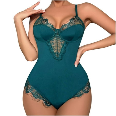 

JeashCHAT Lingerie for Women Sexy Ladies Cute Girl Solid Erotic Lingerie Cutout Panel Leopard Print Bodysuit