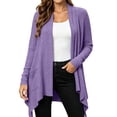 thumbnail image 3 of Frostluinai Womens Cardigan Sweaters Open Front Ribbed Knit Long Jackets Solid Lightweight Fall Handkerchief Hem Comfy Cardigans with Pocket S-2XL, 3 of 9