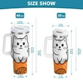 thumbnail image 6 of Yayeee 30oz Double-Wall Insulated Stainless Steel Tumbler with Handle Bottle, Gray Cute Cat, 6 of 8