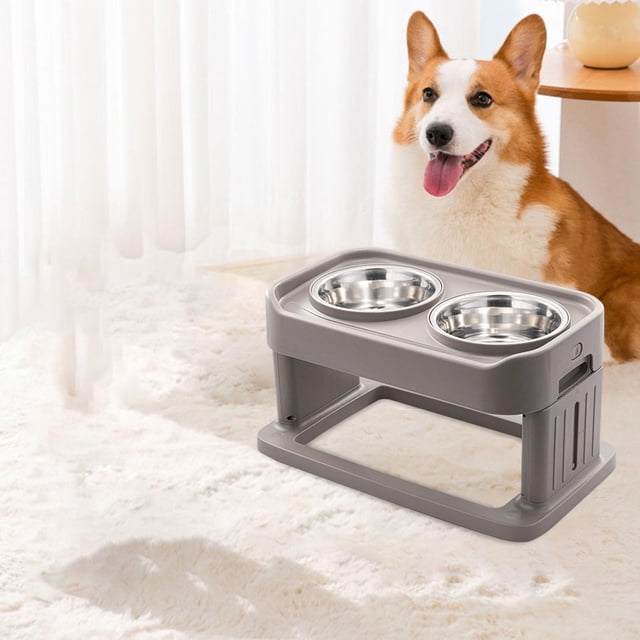 Cuencos elevados para perros Yinane con soporte y 2 Cuencos de acero inoxidable dispensador de alimentos cuenco para alimentación de mascotas