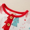 thumbnail image 3 of Combinaison à Manches Longues Bébé Noël Romper Automne Arbre Rayures Imprimé Boutons Entrejambe, 3 of 7
