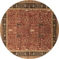 thumbnail image 1 of Ahgly Company Indoor Round Oriental Brown Industrial Area Rugs, 4' Round, 1 of 4
