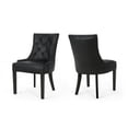 thumbnail image 5 of Noble House Traditional Microfiber Dining Chairs , Black, Dark Brown, 5 of 5