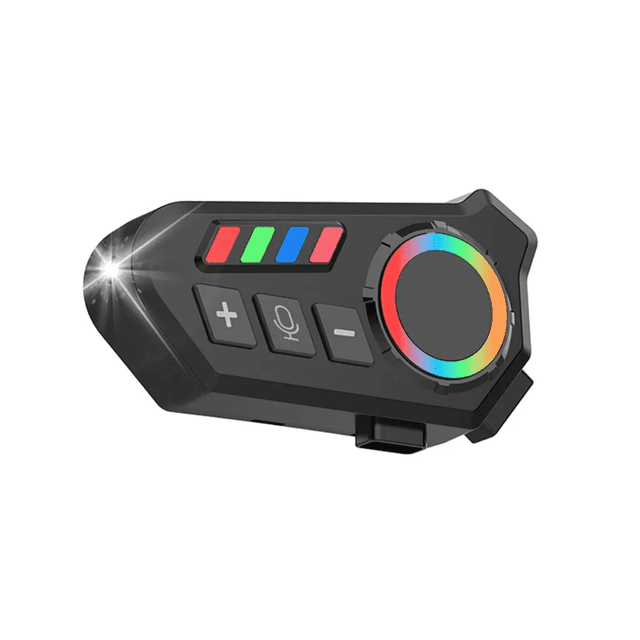 Audífonos Para Casco De Motos Bluetooth Led Impermeable Ipx8 Malubero Negro