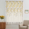thumbnail image 3 of Weeping Flowers Sheer Curtains 54 Inches Long, Yellow Grey Spring Floral Rustic Burlap Light Filering Curtains, Breathable Simi Curtain Privacy Drapes for Kitchen Bathroom Small Window Treatment, 3 of 9