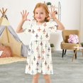 thumbnail image 3 of FORMRS Girls Short Sleeve Dress Summer Casual Round Neck A-line Beach Sundress, Sizes 2T-8T, Beige Cartoon Planes Pattern, 3 of 8