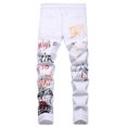 thumbnail image 4 of Pantalones vaqueros rasgados elásticos de alta calidad para hombre, Jeans de estilo Hip Hop juvenil, color negro, 2023, 4 of 5