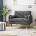 thumbnail image 5 of 38.25" Charcoal Gray and Gold Transitional Upholstered Club Chair, 5 of 7