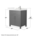 thumbnail image 4 of Beckett 30" Dark Gray Single Vanity & Giotto Quartz Top (1-Hole) & Nickel Trim, 4 of 5