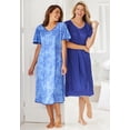 thumbnail image 6 of Only Necessities Plus Size 2-Pack Short Silky Gown, 6 of 6