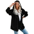 thumbnail image 1 of LUXUR Ladies Open Front Outwear Mid Length Work Sherpa Jacket Black XXL, 1 of 3