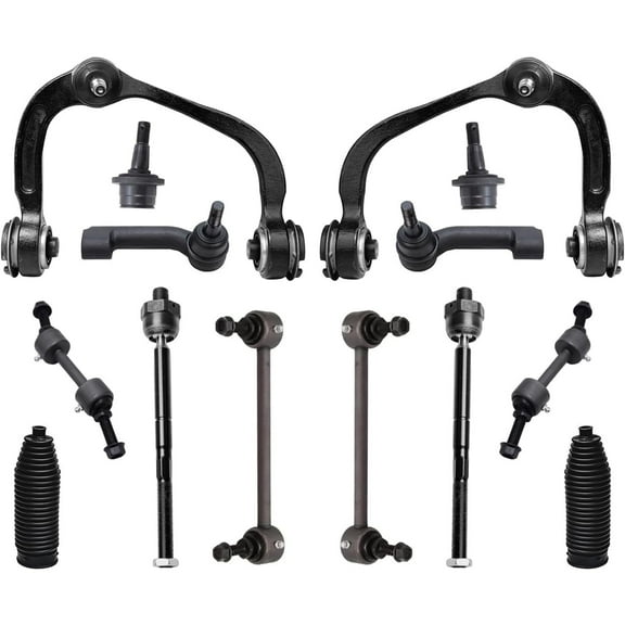 Detroit Axle - Front End 14pc Suspension Kit for 2007-2014 Ford Expedition Lincoln Navigator, 2 Upper Control Arms 2 Lower Ball Joints 4 Front and Rear Sway Bars 4 Tie Rods 2 Boots Replacement