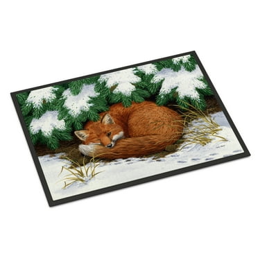 Carolines Treasures ASA2185MAT Naptime Fox Door Mat Indoor Rug or Outdoor Welcome Mat 18x27 Doormat  27"L x 18"W