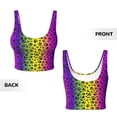 thumbnail image 5 of Haiem Animal Paw Rainbow Pattern Womens Sports Bra - U Neck Padded Low Impact Yoga Bra Workout Crop Top Gym Moisture-Wicking Workout Vest -Medium, 5 of 9