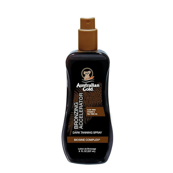 Australian Gold Dark Tanning Accelerator Spray Gel With Bronzer, 8 oz(Packaging May Vary)