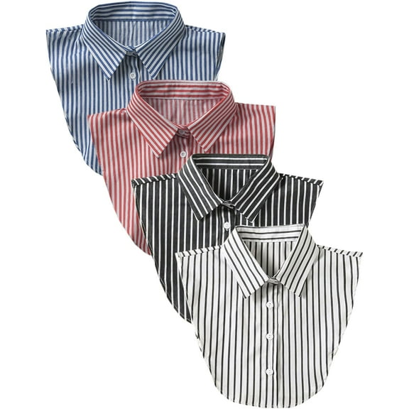 Camicover 4 Pack Cotton Detachable Dickey Collar Blouse Half Shirts Faux Collar for Women & Men
