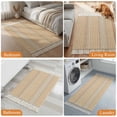 thumbnail image 4 of Kitchen Runner Rugs, Farm Lattice Houndstooth Pattern 2'x5' Throw Rug with Tassels, Rustic Beige Khaki Plaid Washable Soft Floor Carpet Runner for Hallway Bedroom Bathroom Laundry Room, 4 of 9