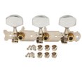 thumbnail image 3 of Musiclily Pro 3 on a Plate Acoustic Guitar Tuners Machine Heads Tuning Keys Pegs Set, Nickel with Chrome Button, 3 of 5