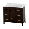 thumbnail image 4 of California 42" Bathroom Vanity with Chocolate Cabinet and Carrara Marble Top, 4 of 6
