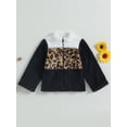 thumbnail image 2 of Child Girls Fleece Jacket, Long Sleeve Stand Collar Zip-up Leopard Print Winter Jacket, 2 of 6