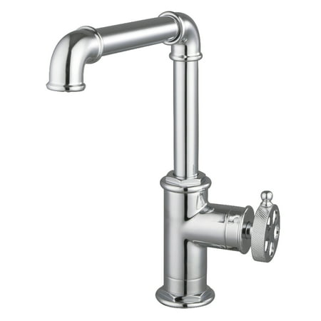 Kingston LS6201RKZ Wendell Single-Handle Kitchen Faucet with Knurled Handle, Polished Chrome