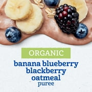 Gerber Stage 2 Baby Food, Organic Banana Blueberry Blackberry Oatmeal, Puree Baby Pouches