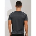 thumbnail image 3 of JanJean Men's Athletic Short Sleeves T-Shirt Quick Dry Performance Tee Shirt Gym Yoga Workout Tops Dark Grey 3XL, 3 of 7