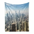 thumbnail image 1 of Cityscape Soft Flannel Fleece Blanket, Aerial View of Chicago USA Tall Buildings Contemporary Architecture Skyscrapers, Cozy Plush for Indoor and Outdoor Use, 60" x 80", Multicolor, by Ambesonne, 1 of 6
