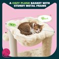 thumbnail image 3 of Amolife 14.1" Cat Tree with Hammock, Sisal Scratching Post, Plush Bed, Stable Cat Furniture for Indoor Cats and Kittens, Beige, 3 of 9