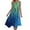 Blue, variant on Womens Holiday Beach Sundress Casual Crewneck Sleeveless A-line Dresses Flowy Irregular Hem Tank Dress Floral Pattern