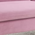 thumbnail image 6 of 72.5" Convertible Sofa Bed, Accent Daybed with Adjustable Backrest, Side Pockets, 2 Throw Pillows, Gold Metal Legs,  Adjustable Upholstered Sofa Couch for Living Room, Apartment, Pink, 6 of 9