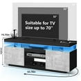 thumbnail image 3 of Hommpa LED TV Stand for TVs up to 70" with Power Outlets Modern Entertainment Center High Gloss Large TV Cabinet Adjustable Shelf PS5 Storage Gaming Media Console, 3 of 16