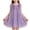 Purple, variant on Girls Glitter Dress Sleeveless Crew Neck Bow Strap Midi Dresses Sparky Sequin Trendy Casual Summer Outfits (2-3 Years, Pink)