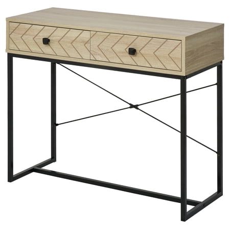 HOMCOM Industrial Console Table with 2 Storage Drawers, Elegant Side ...