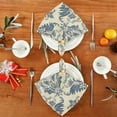 thumbnail image 4 of Satin Native Fab Cotton Dinner Napkin Elegant Blue Damask Pattern Reusable, 4 of 8