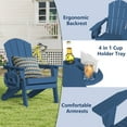 thumbnail image 6 of FOOWIN Folding HDPE Adirondack Chair with 4 in 1 Cup Holder Tray Plastic Adirondack Chairs Weather Resistant Lawn Outdoor Fire Pit Chairs, 6 of 8
