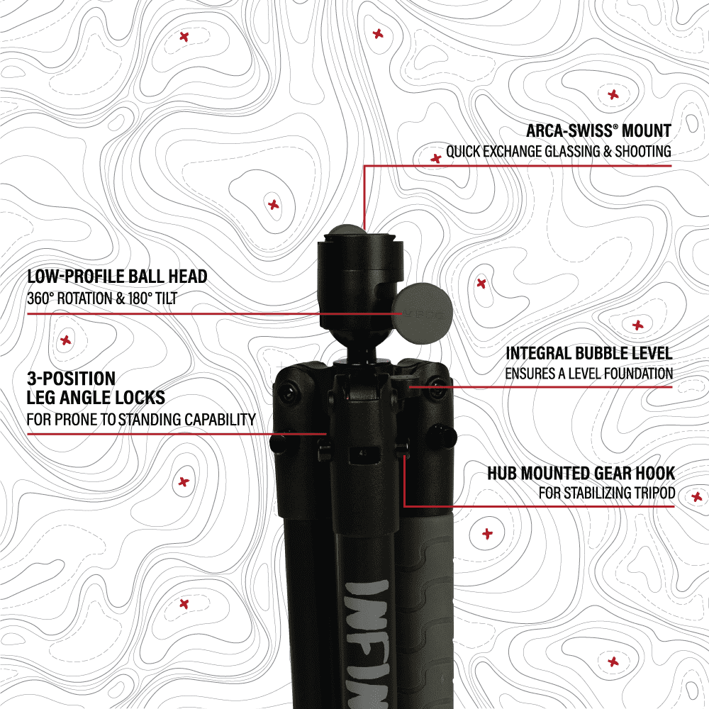 BOG Infinite ARCA Swiss Tripod with 360 Degree Ball Head, for Hunting, Shooting