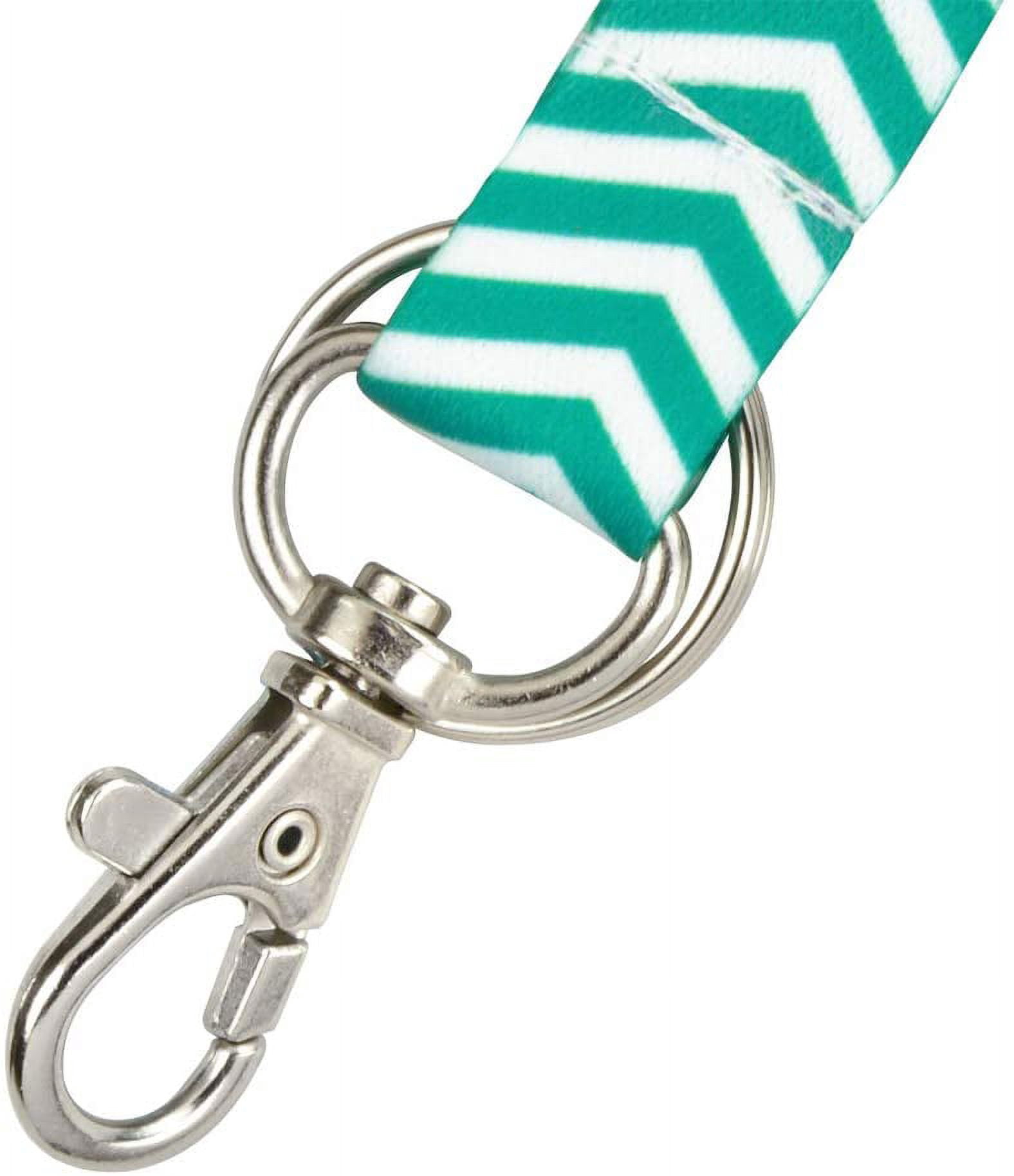 10 Pack - Cute Chevron Lanyard with Lobster Claw Clasp and Key Chain Ring - Keychain Neck Strap for Badge Holder, Keys and I’d Cards by Specialist ID (Green)