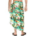 thumbnail image 3 of HAPPY BAY Men's Pareo Swim Trunk Holiday Sarong Long Beach Wrap One Size Shamrock Green, Hawaiian Summer Vacation Aloha, 3 of 5