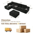 thumbnail image 4 of Ovios 133" Oversized Modular Sectional Sofa U-Shaped Corduroy Couch with Chaise & Ottoman Deep-Seat Sofa Set for Living Room, Black, 4 of 10