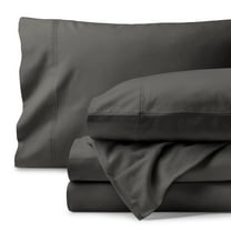 Bare Home Organic Flannel Sheet Set - 100% Organic Cotton - Deep Pocket - 5-Pieces - Split King, Gray