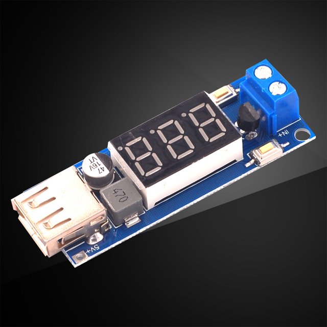 Convertidor de moneda Convertidor Buck de 12 V a 5 V, módulo de fuente de alimentación con pantalla Digital LED, módulo de alimentación CC