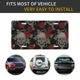 thumbnail image 5 of Zufioo Skull and Red Roses Print Car Aluminum Front License Plate, 12x6 Inch Decorative Personalized Car License Plate Car Accessories, 5 of 8