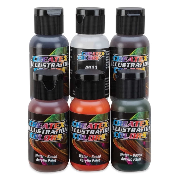 Createx Illustration Colors - Secondary Colors, Set of 6, 1 oz