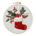 thumbnail image 2 of Christmas Embroidery KIT,Adults Kids DIY Handmade,Hand Embroidery Starter Kits with Stamped Embroidery Pattern,for Christmas Embroidery Kits for Adults Beginners Starter 9x10 Inches, 2 of 4