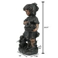 thumbnail image 2 of LuxenHome Bronze MgO Girl Holding Basket of Kittens with Puppy Garden Statue, 2 of 9